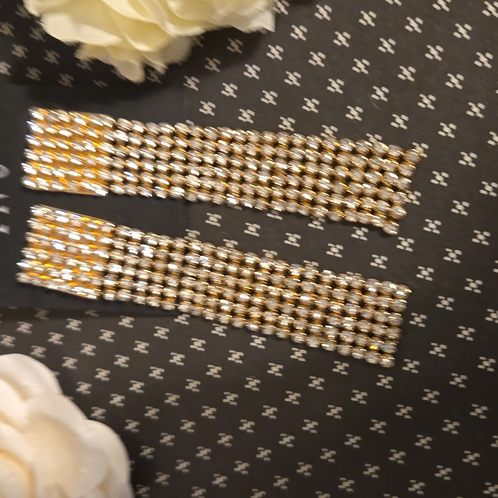 INC Crystal Rhinestone Long Dangle Bling Earrings NWT - Picture 6 of 10